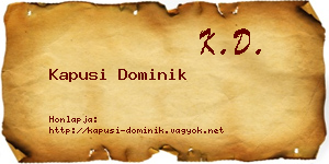 Kapusi Dominik névjegykártya